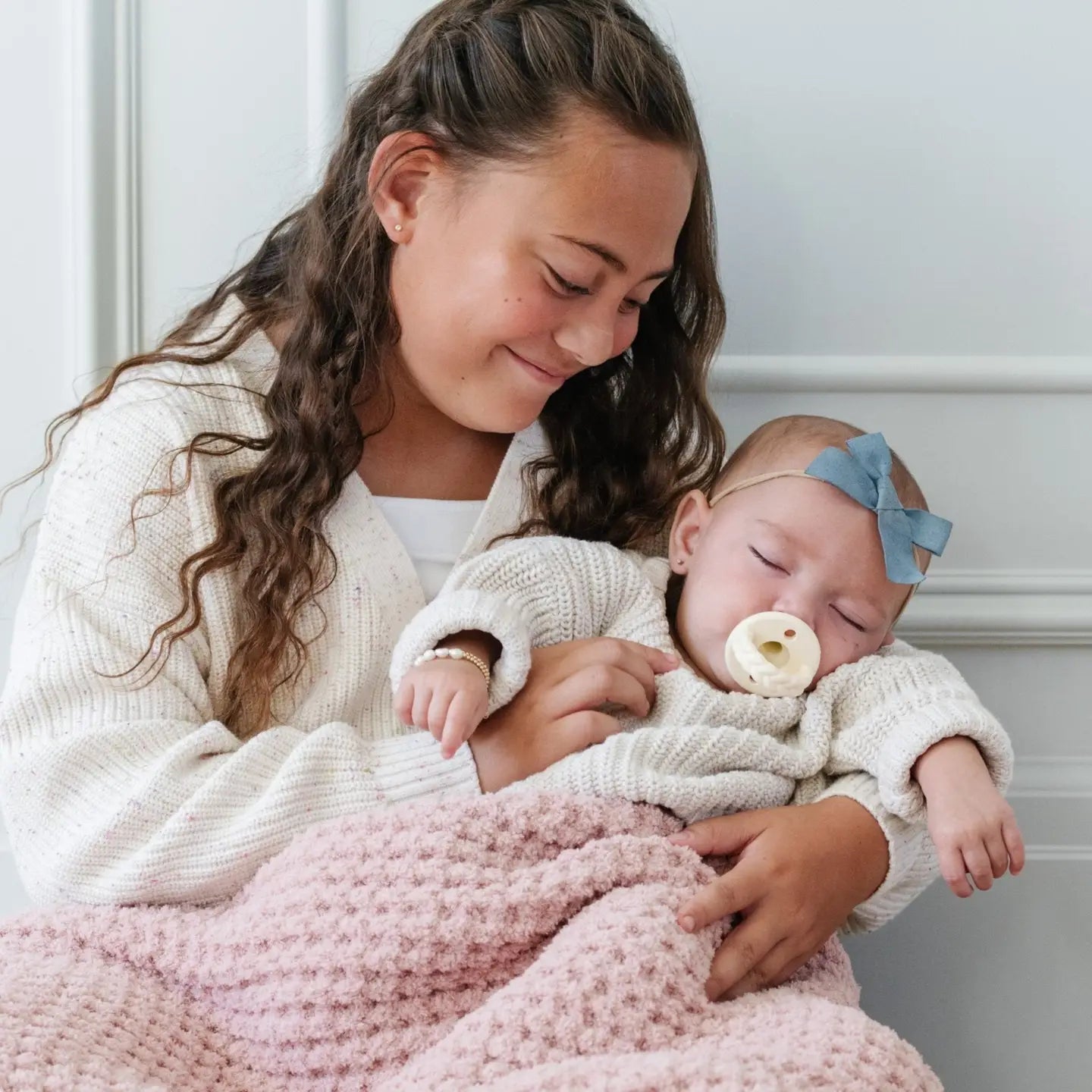 Saranoni Waffle Knit Mini Blanket - Rosette
