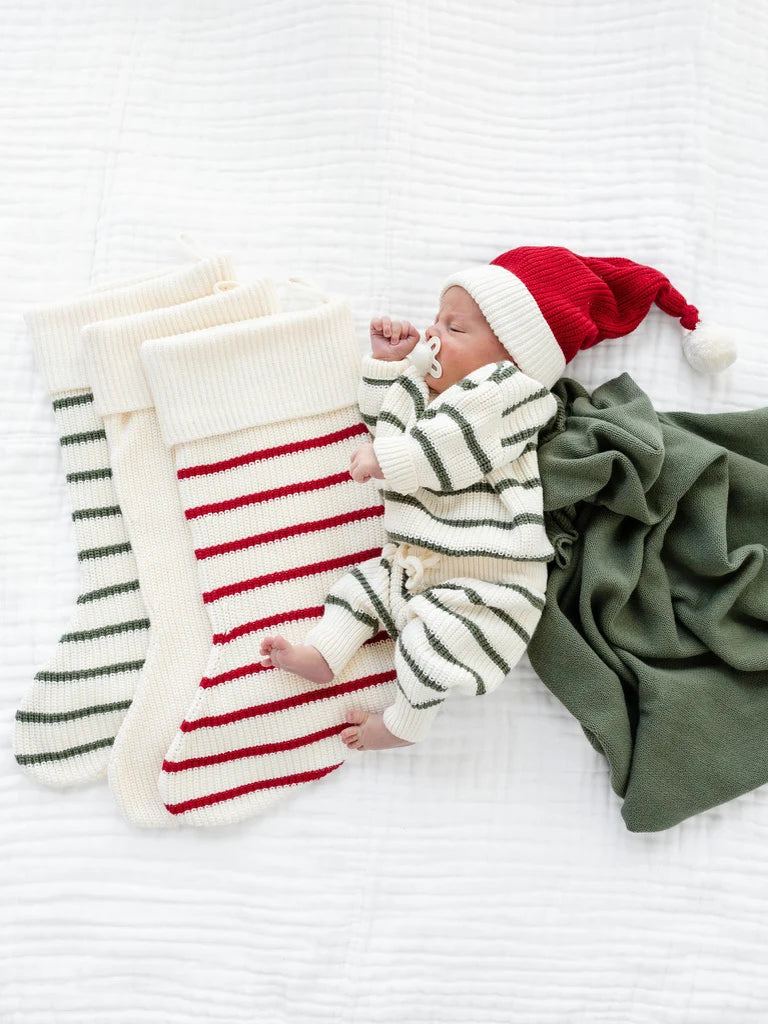Lou Lou and Company Knit Stocking - Red Stripe