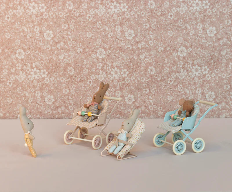 Maileg Mouse Baby Stroller - Blue