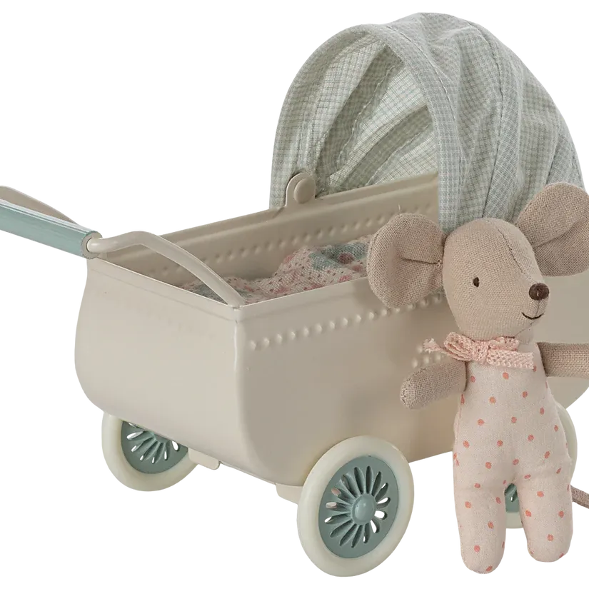 Maileg Pram With Baby Mouse