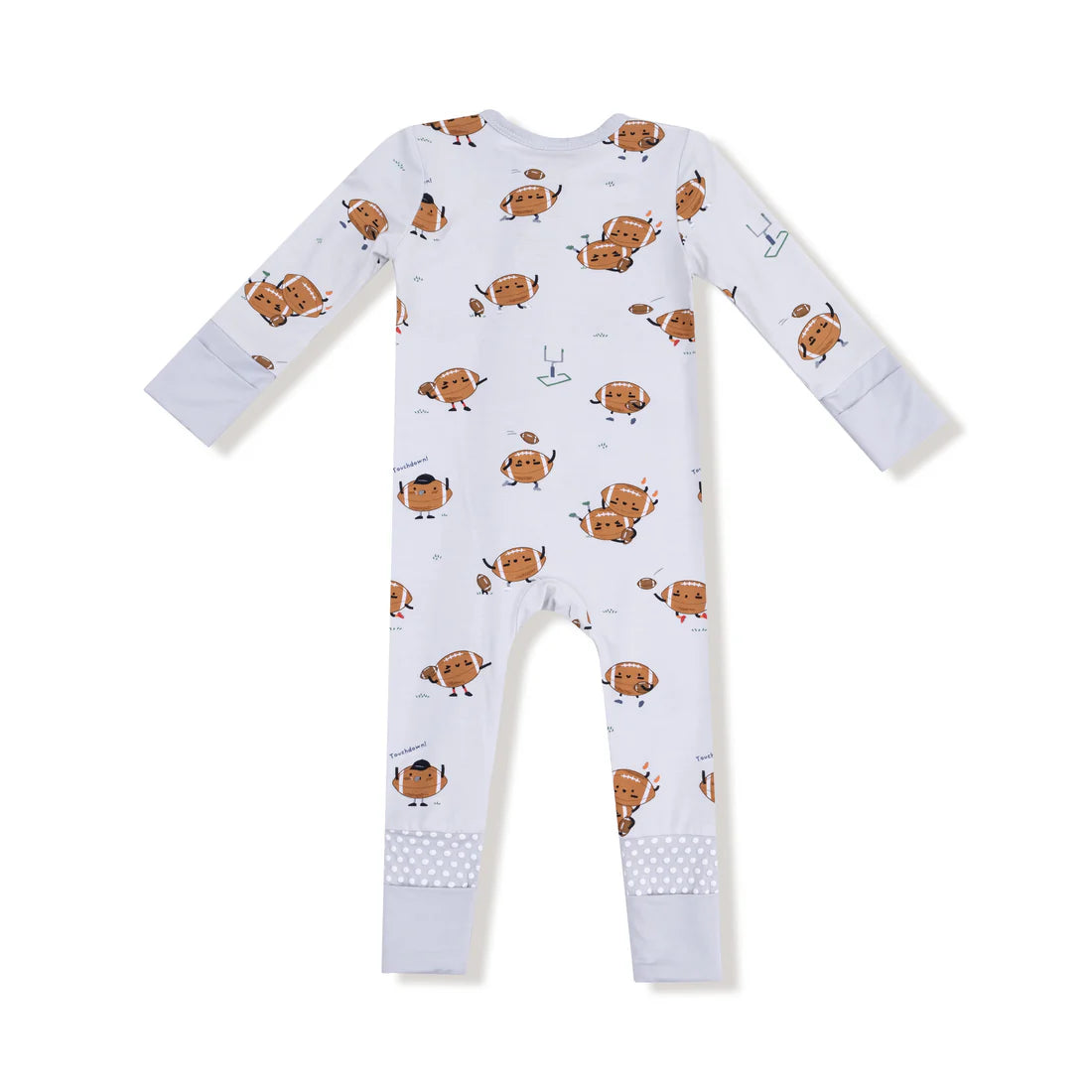 Angel Dear Bamboo 2 Way Zipper Romper - Footballs Playing Football