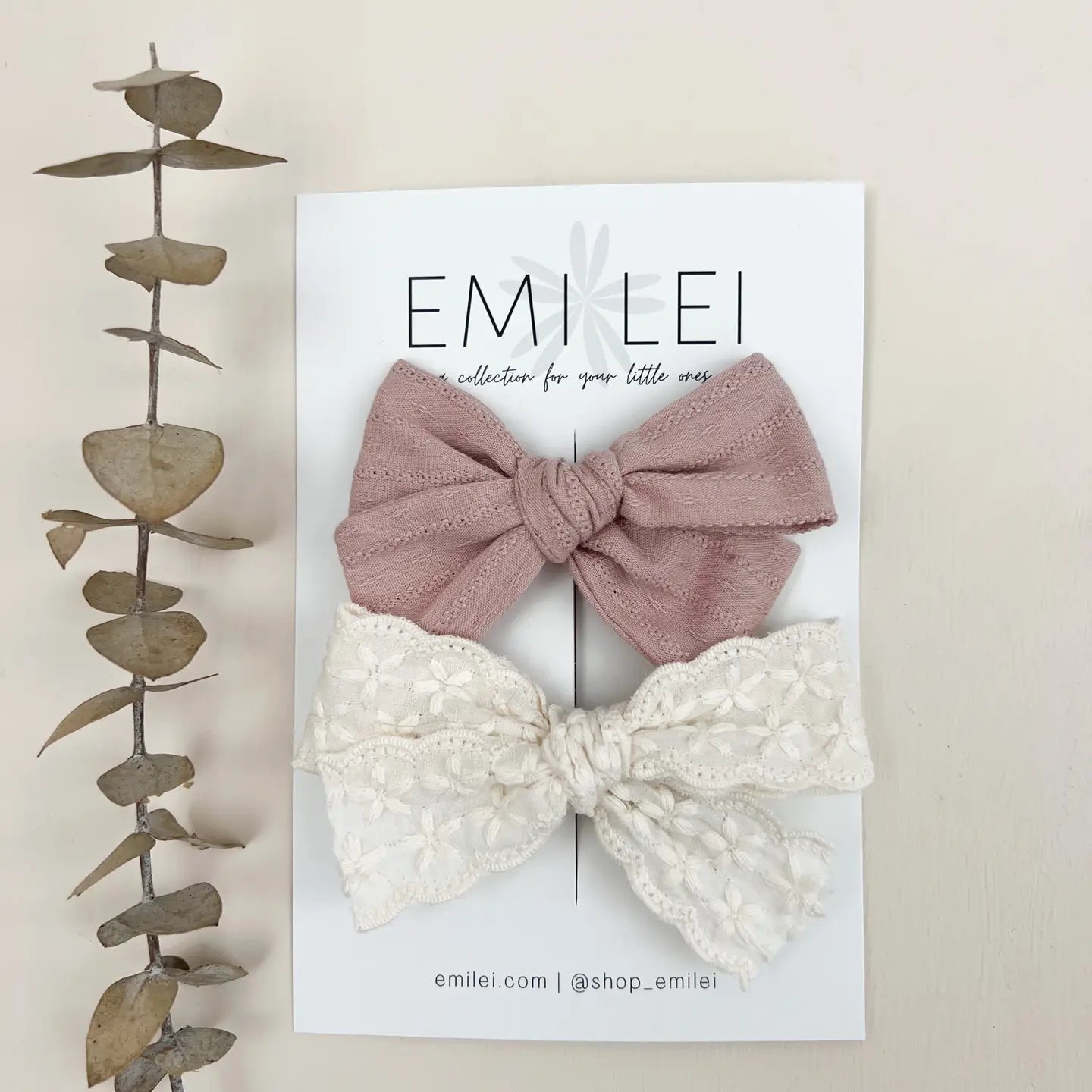 Emi Lei Alligator Clip Bow Set