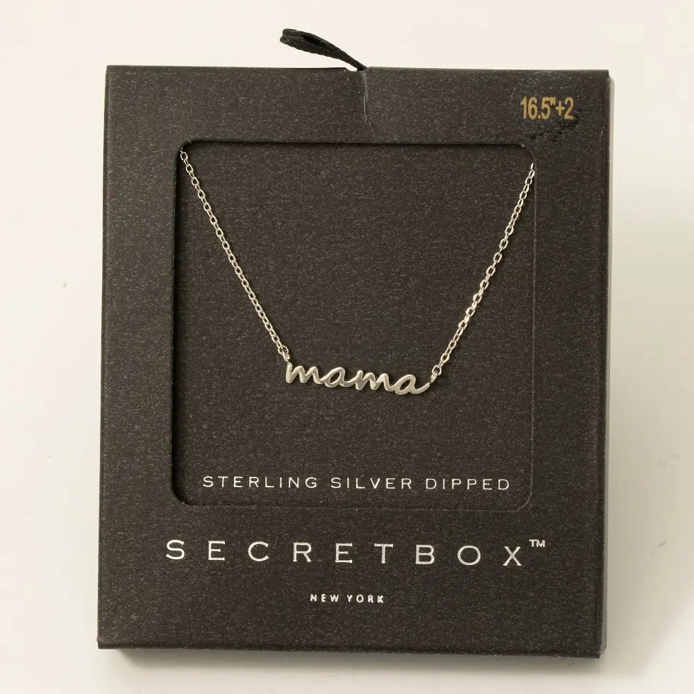 Fame Secret Box Dipped Dainty Mama Pendant Necklace - 16.5" + 2"