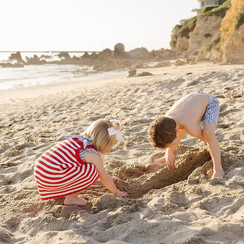 Mebie Baby Red Stripe Knit Tank Dress