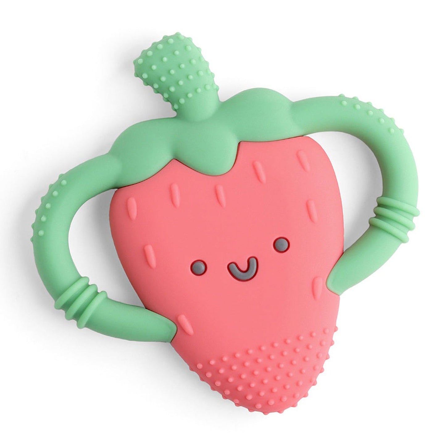 Itzy Ritzy Chew Crew Silicone Handle Teether - Strawberry
