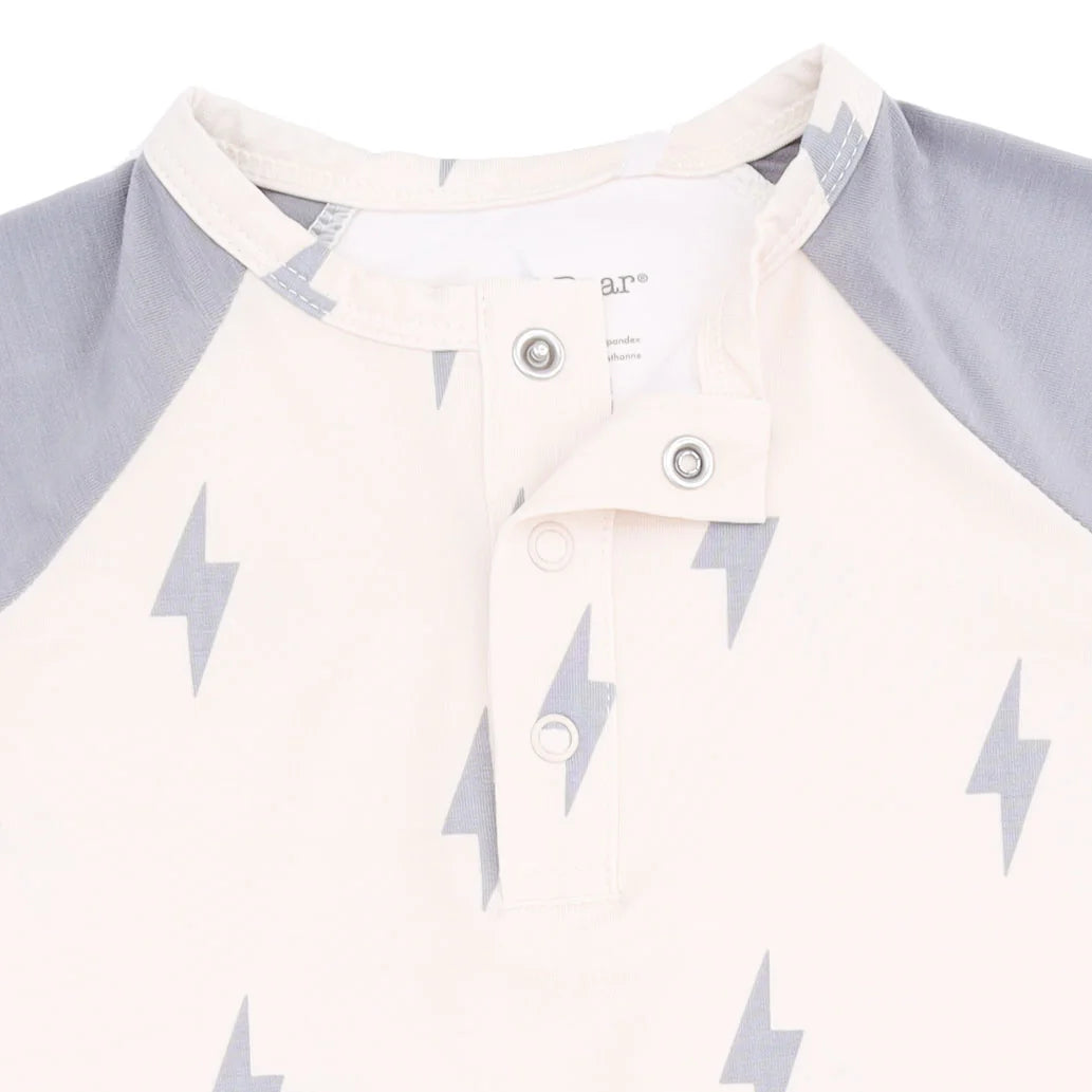 Angel Dear Lightning Bolt Viscose - Long Sleeve Raglan Henley Romper