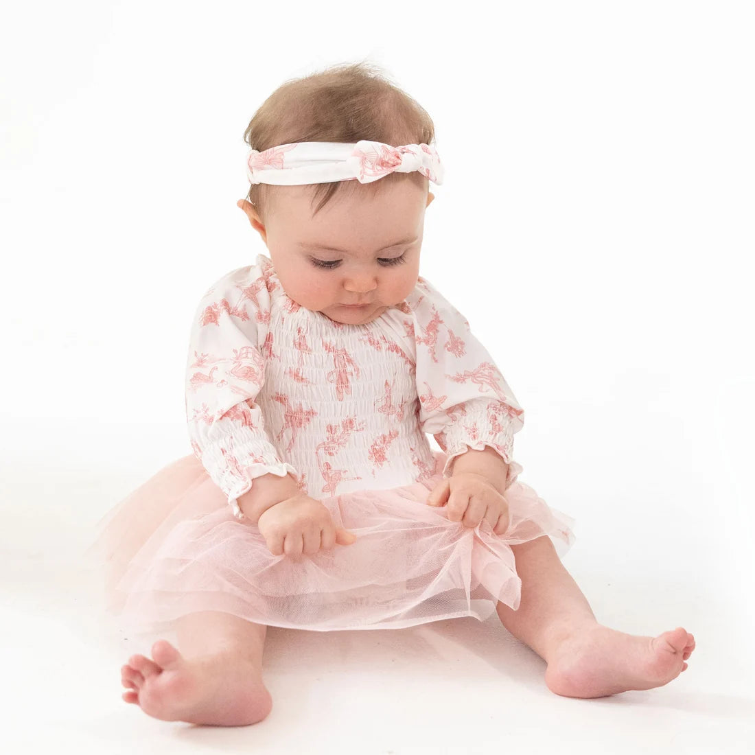 Angel Dear Ballet Toile - Long Sleeve Smocked Bubble with Tutu