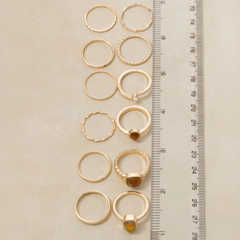 Fame Assorted Twelve Piece Stone Ring Set