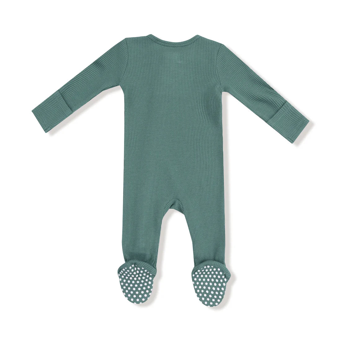 Angel Dear Waffle / Thermal 2 Way Zipper Footie - Frosty Spruce