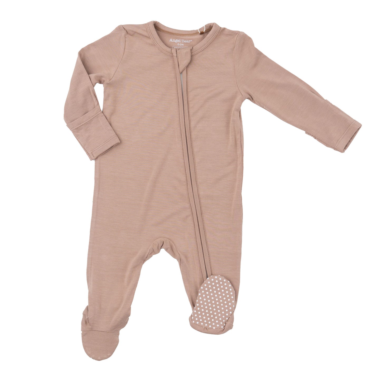 Angel Dear Bamboo 2 Way Zipper Footie - Tuscany Solid