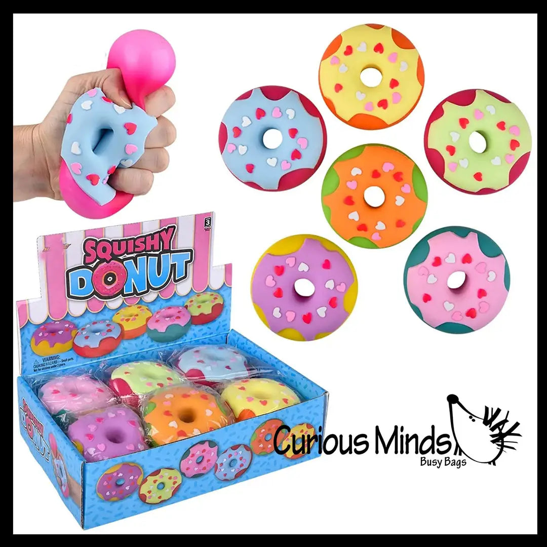 Curious Minds Toys Heart Sprinkle Donut Soft Doh Filled Stretch Ball Assortment