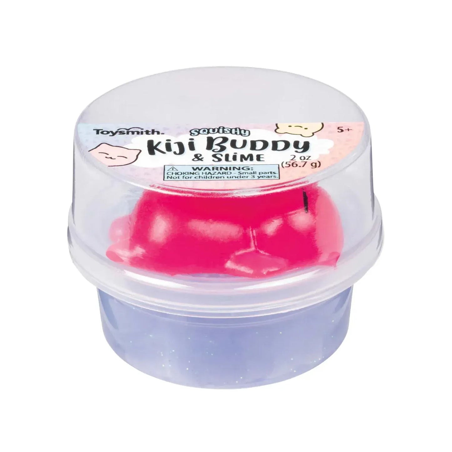 Toysmith Squishy Kiji Buddy and Slime Kit - Red Kitty with Dark Blue Slime