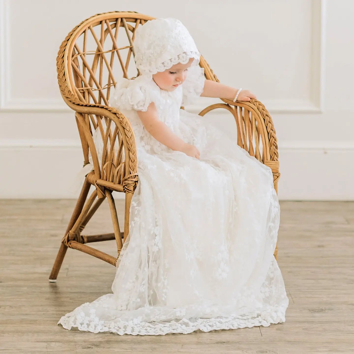 Miriia Eva Jane White Christening Baptism Blessing Gown Baby Girl