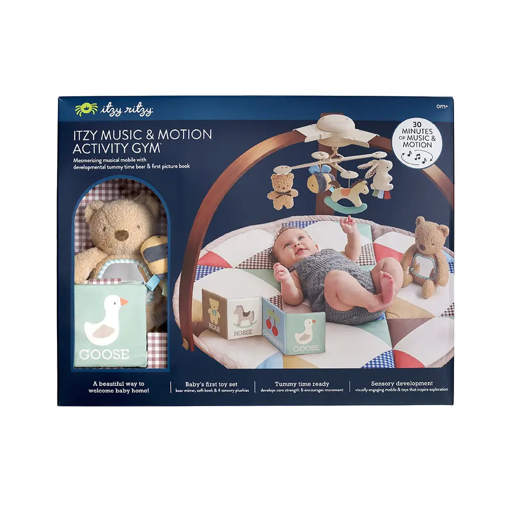 Itzy Ritzy Music & Motion Activity Gym with 4 Plush Toys