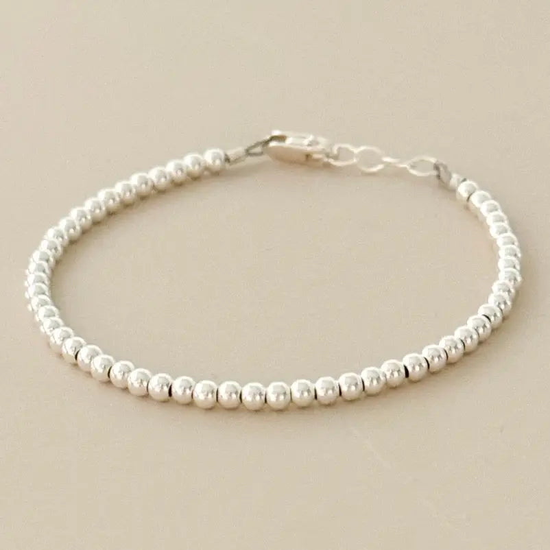 LittleLundsCo 2.5mm Sterling Silver Beaded Bracelet