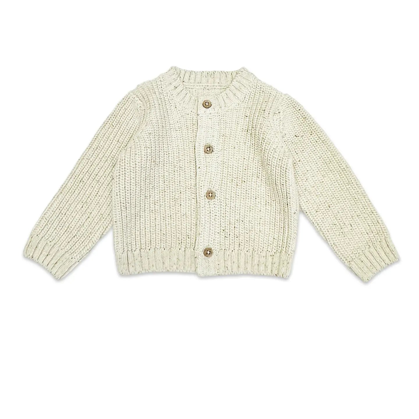 Viverano Organics Hello Wordy Chunky Knit Baby Cardigan Sweater
