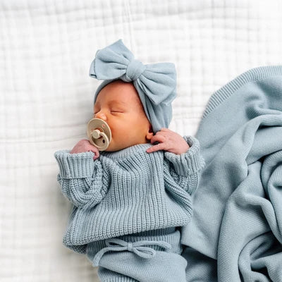 Lou Lou and Company Sweater Bow - Steele Knit Headband