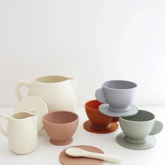 Marlowe & Co Cream Multi Mix Silicone Tea Play Set