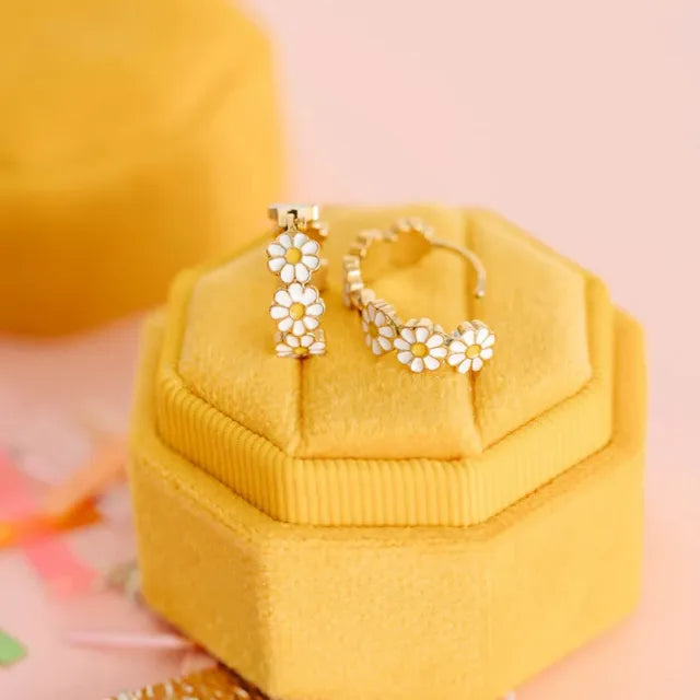 Pierced Co Daisy Huggie Hoops