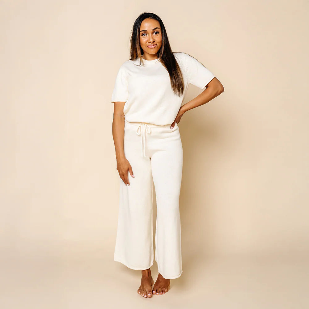 Lou Lou and Company Knit Women's Short Sleeve Tee - Ivory