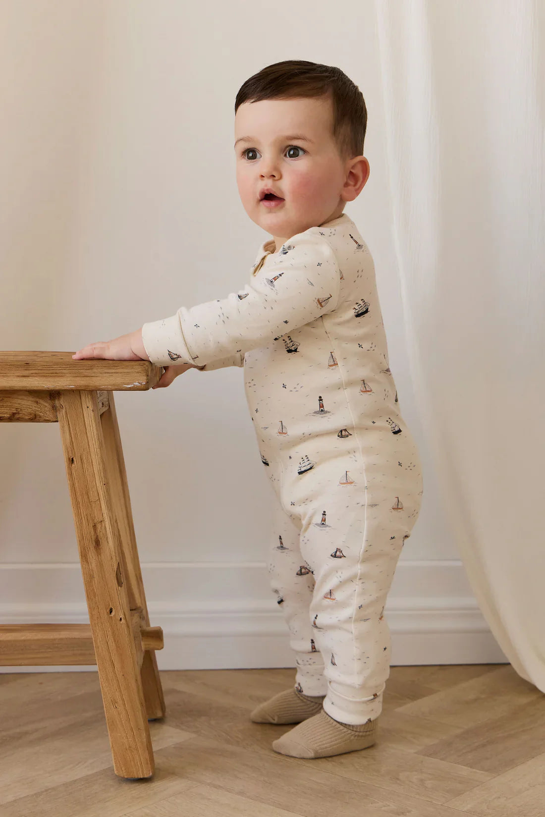 Jamie Kay Organic Cotton Reese Zip Onepiece - Sailing Day