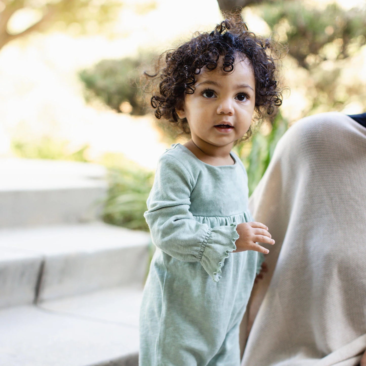 Burts Bees Chunky Slub Baby Girl Jumpsuit Jade Stone