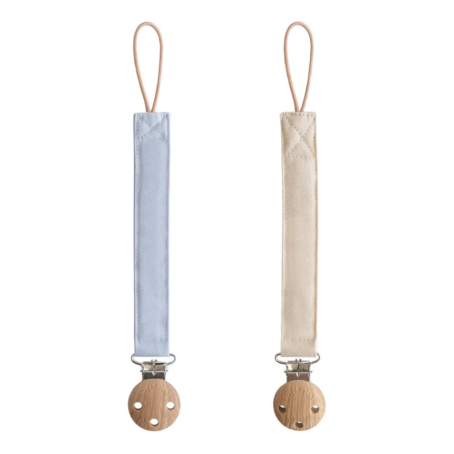 Mushie Linen Pacifier Clip