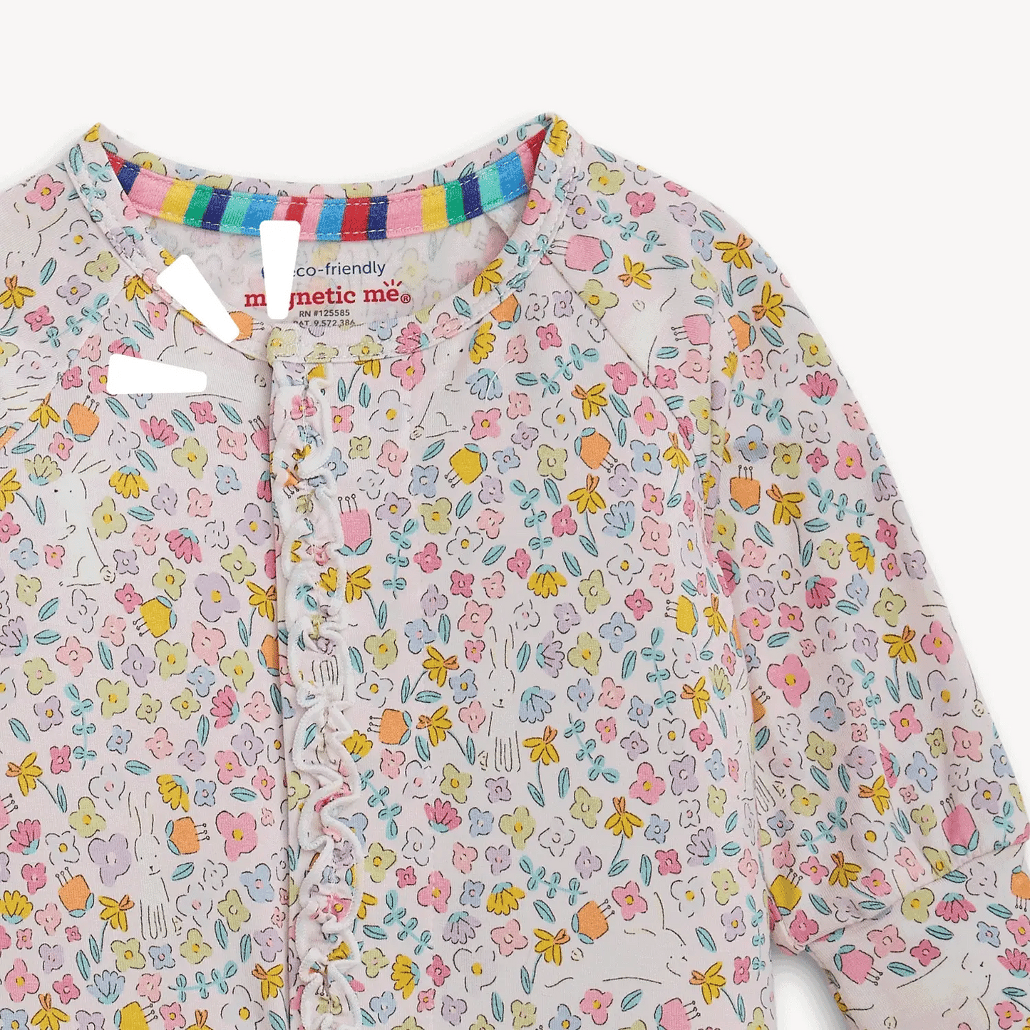 Magnetic Me Modal Magnetic Footie With Ruffle - Bunny Blossom