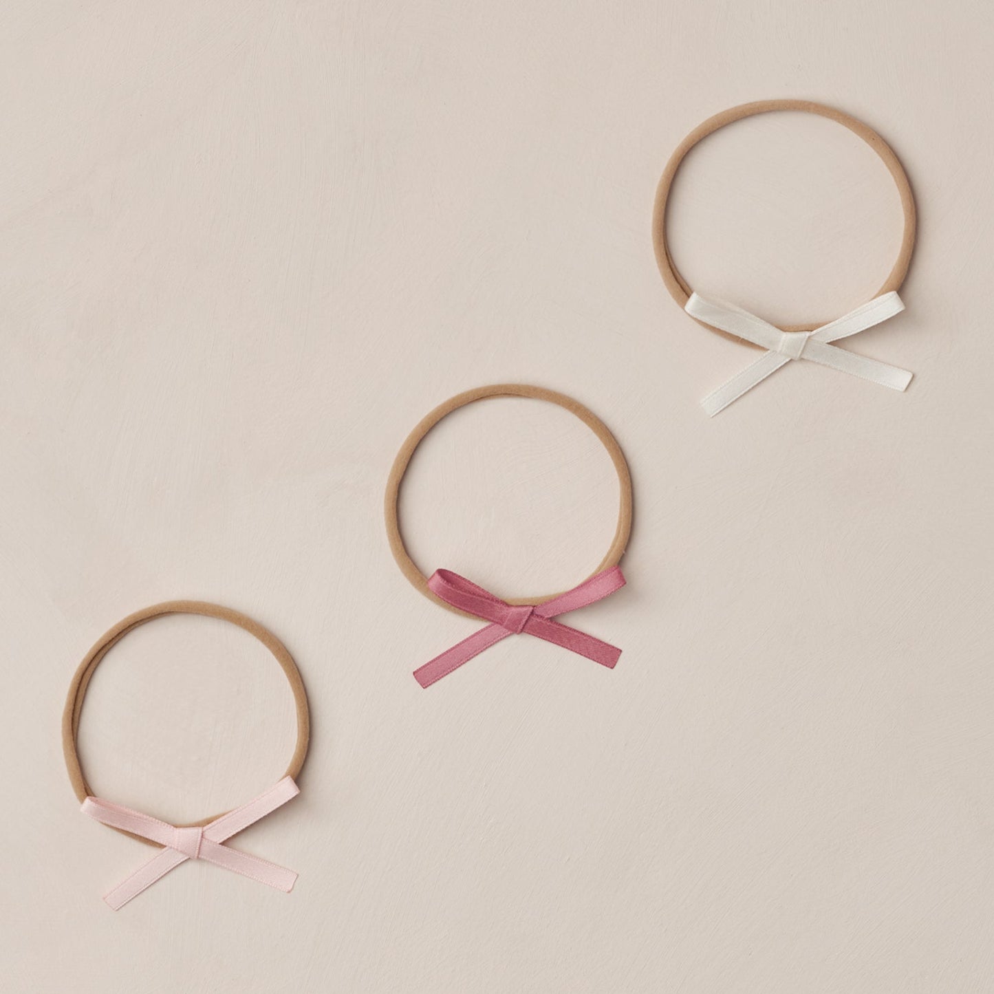 Noralee Baby Bow Headbands - Ivory / Rose / Raspberry