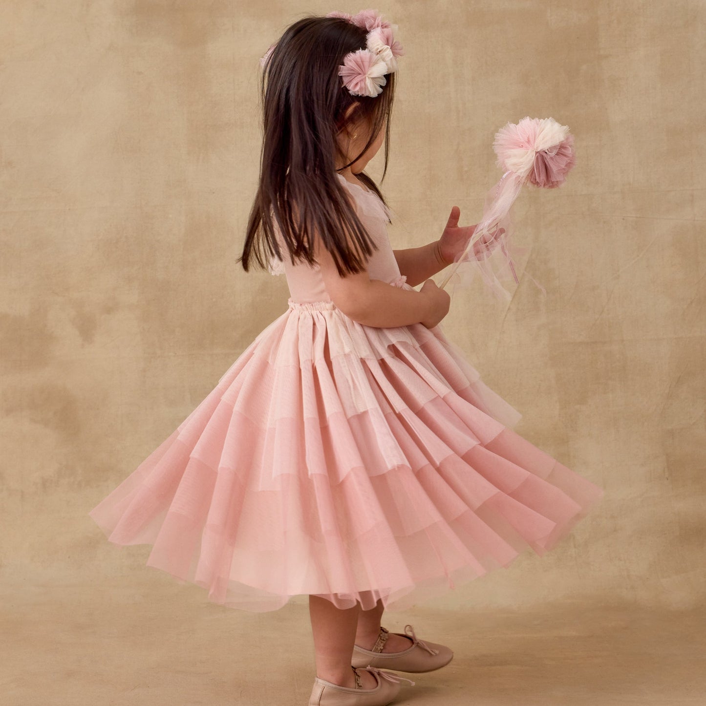 Noralee Flutter Tulle Headband - Rose