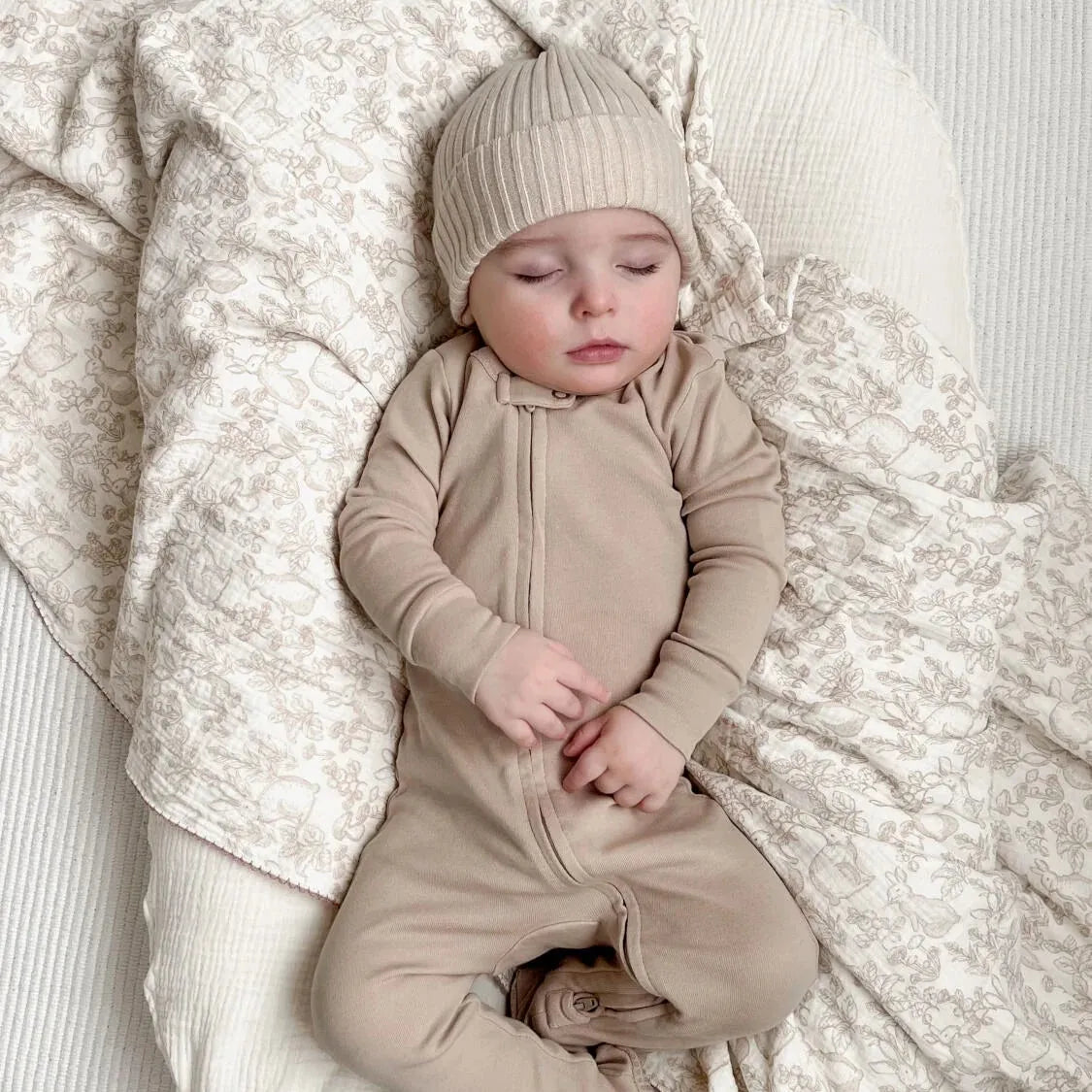 Lovedbaby Organic Zipper Footie - Oatmeal