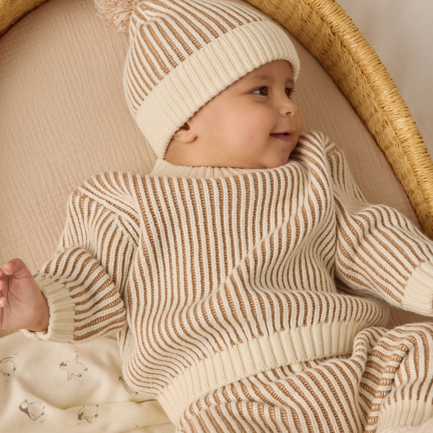 Quincy Mae Chunky Knit Pant - Gold