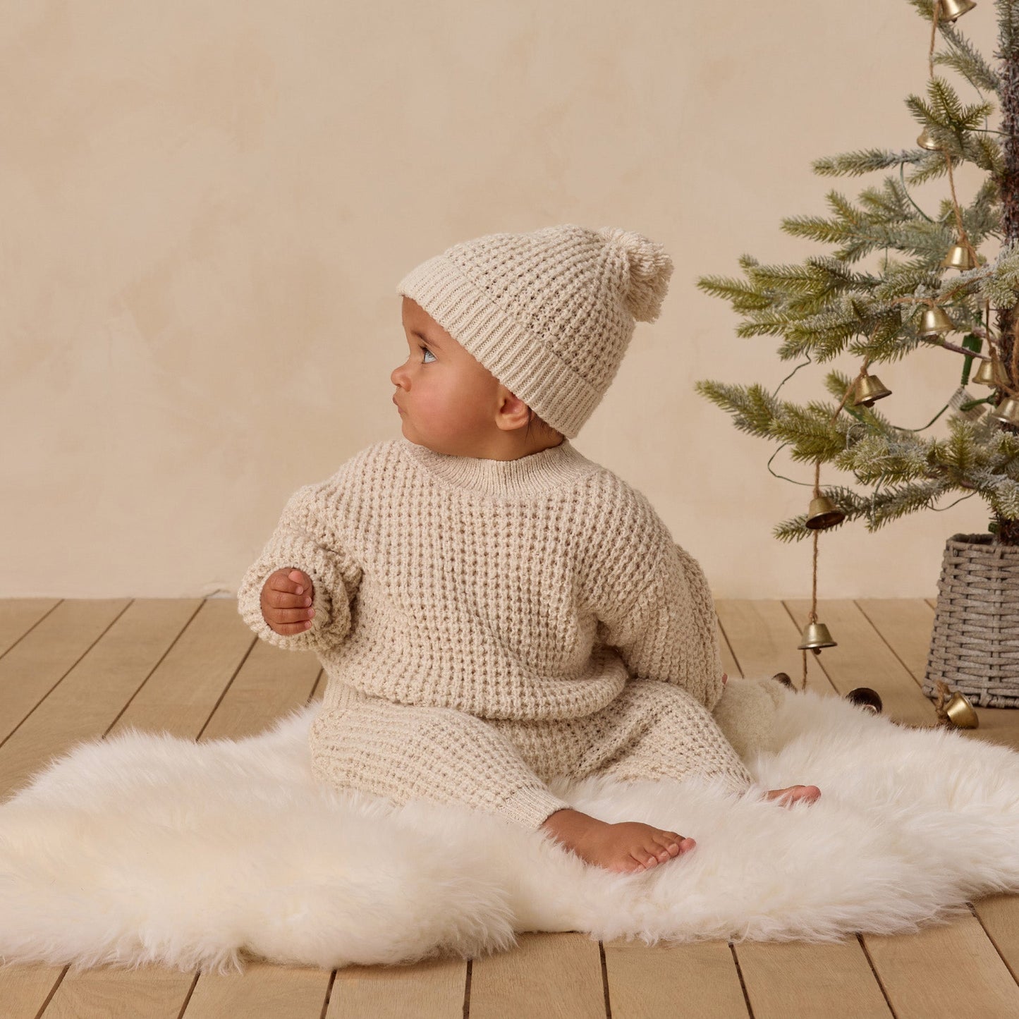 Quincy Mae Chunky Knit Pant - Natural