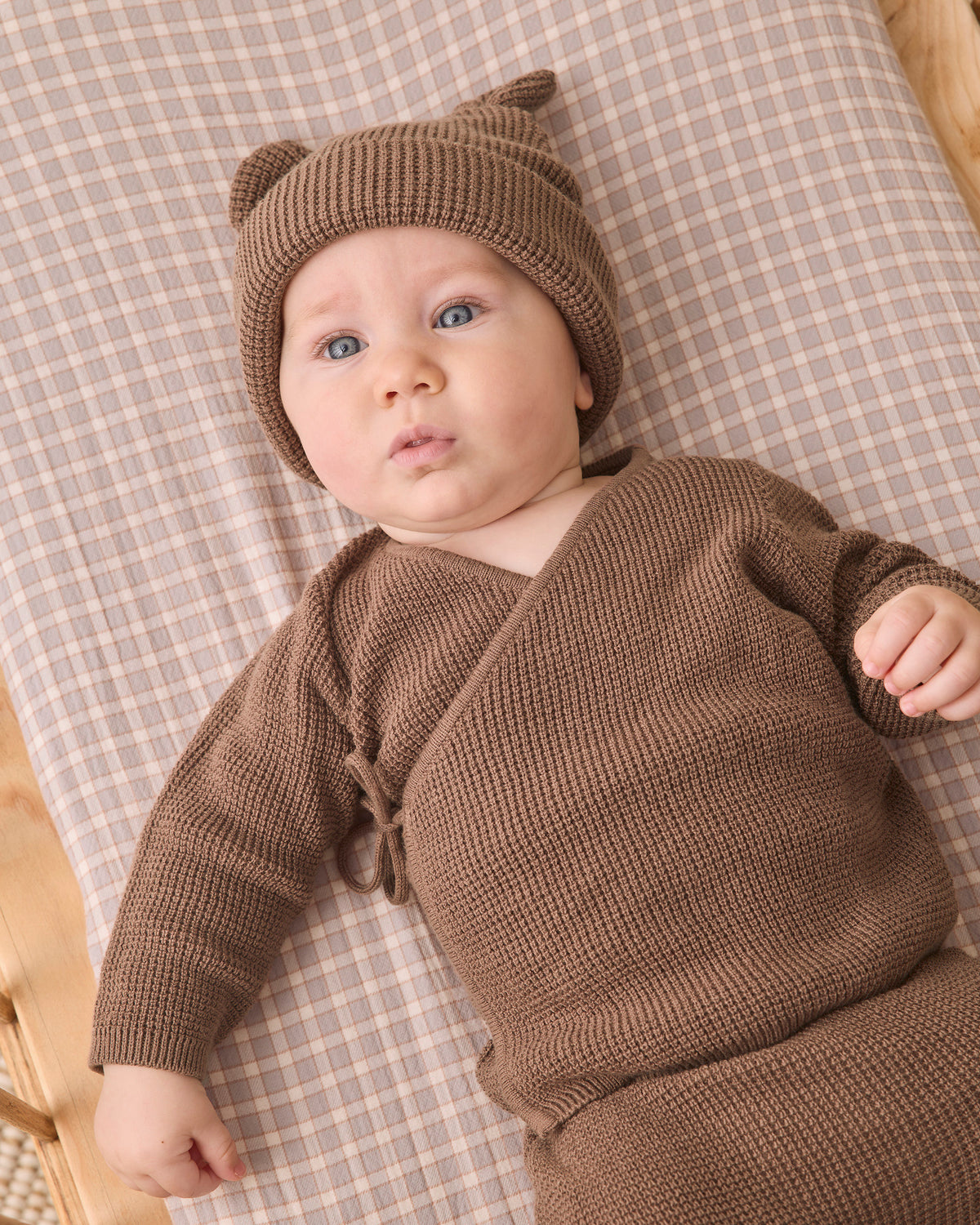 Quincy Mae Baby Bear Beanie - Cocoa