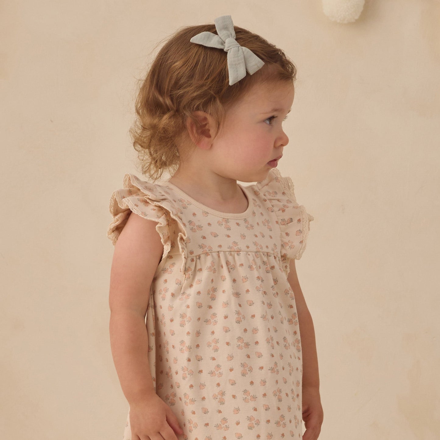 Quincy Mae Flutter Dress - Strawberries