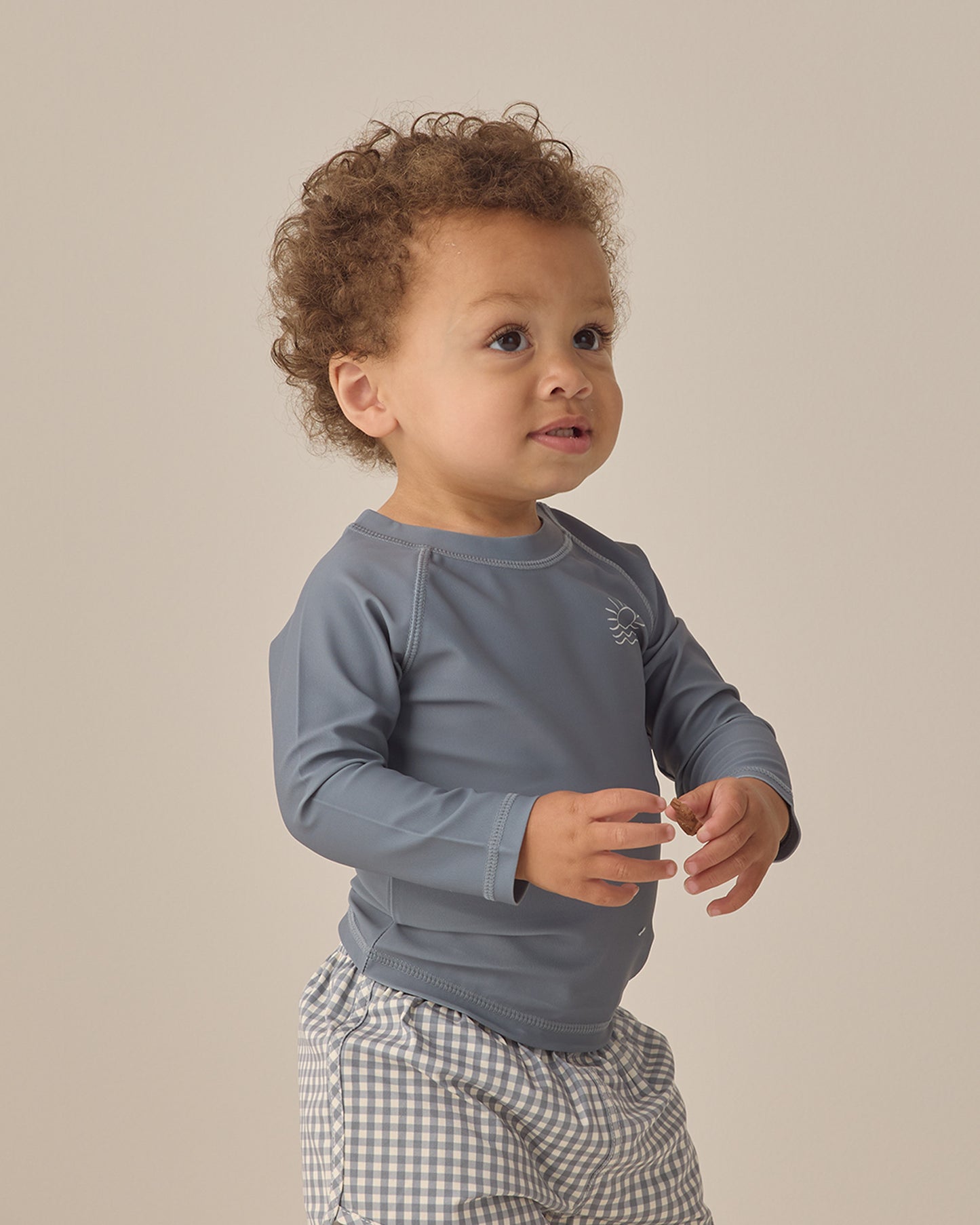 Quincy Mae Boys Swim Short - Ocean Gingham