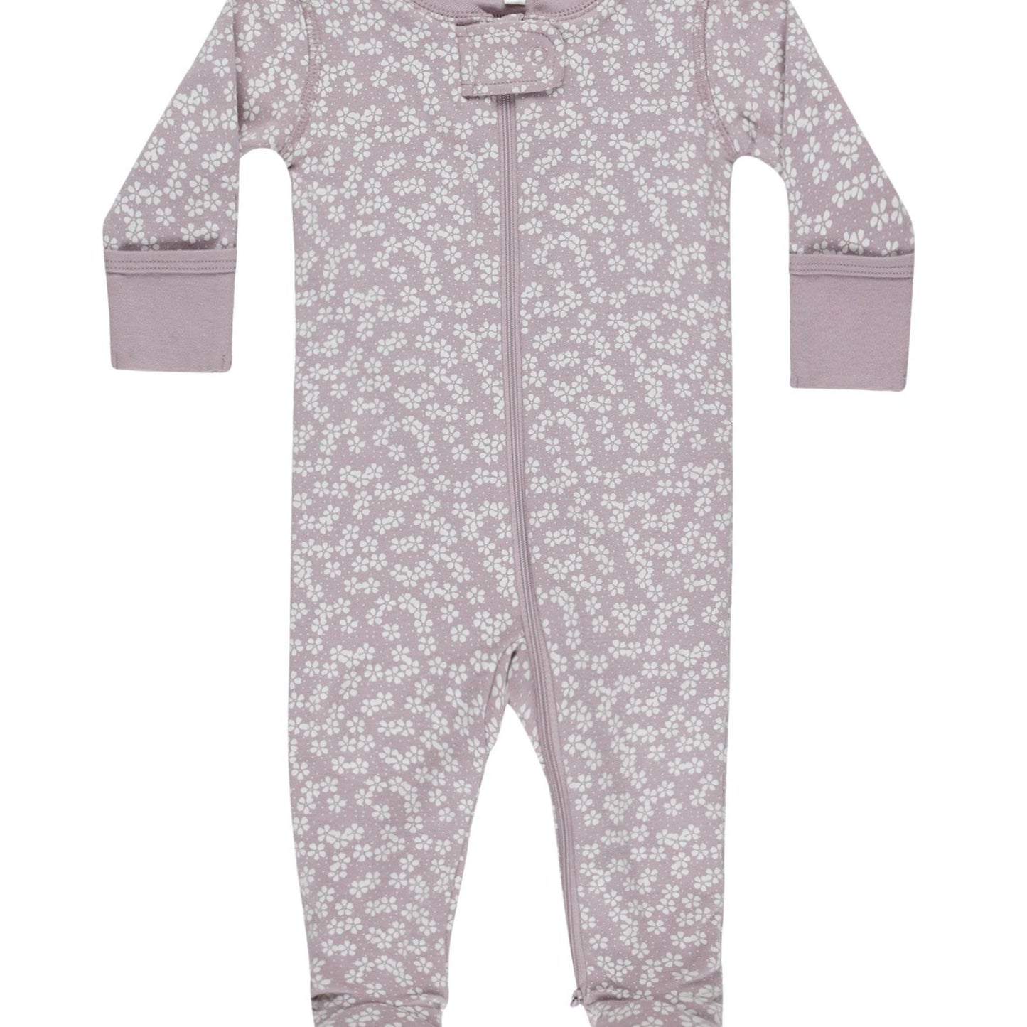 Quincy Mae Zip Long Sleeve Sleeper Footie - Lavender Ditsy
