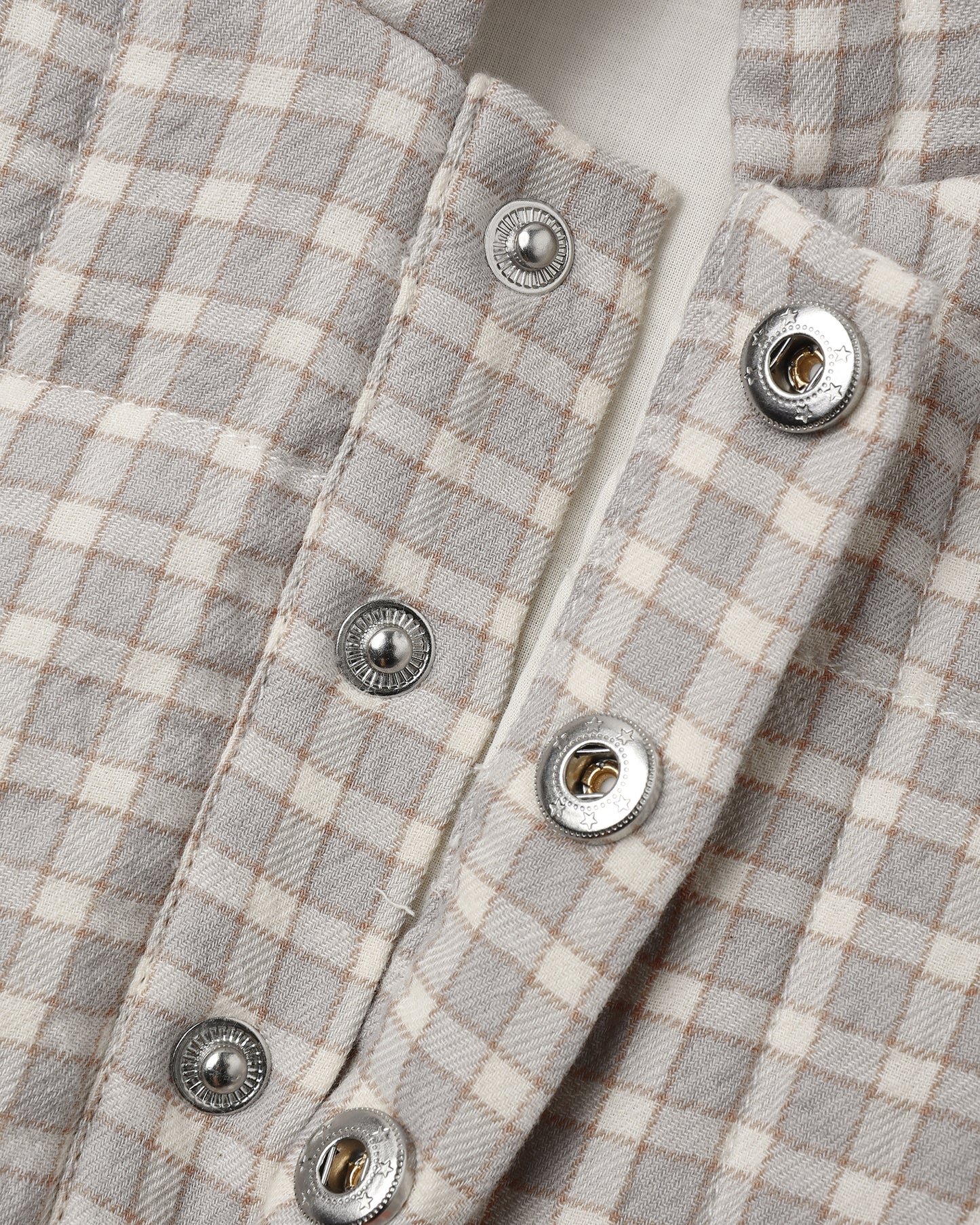 Quincy Mae Hooded Woven Jacket - Blue Gingham