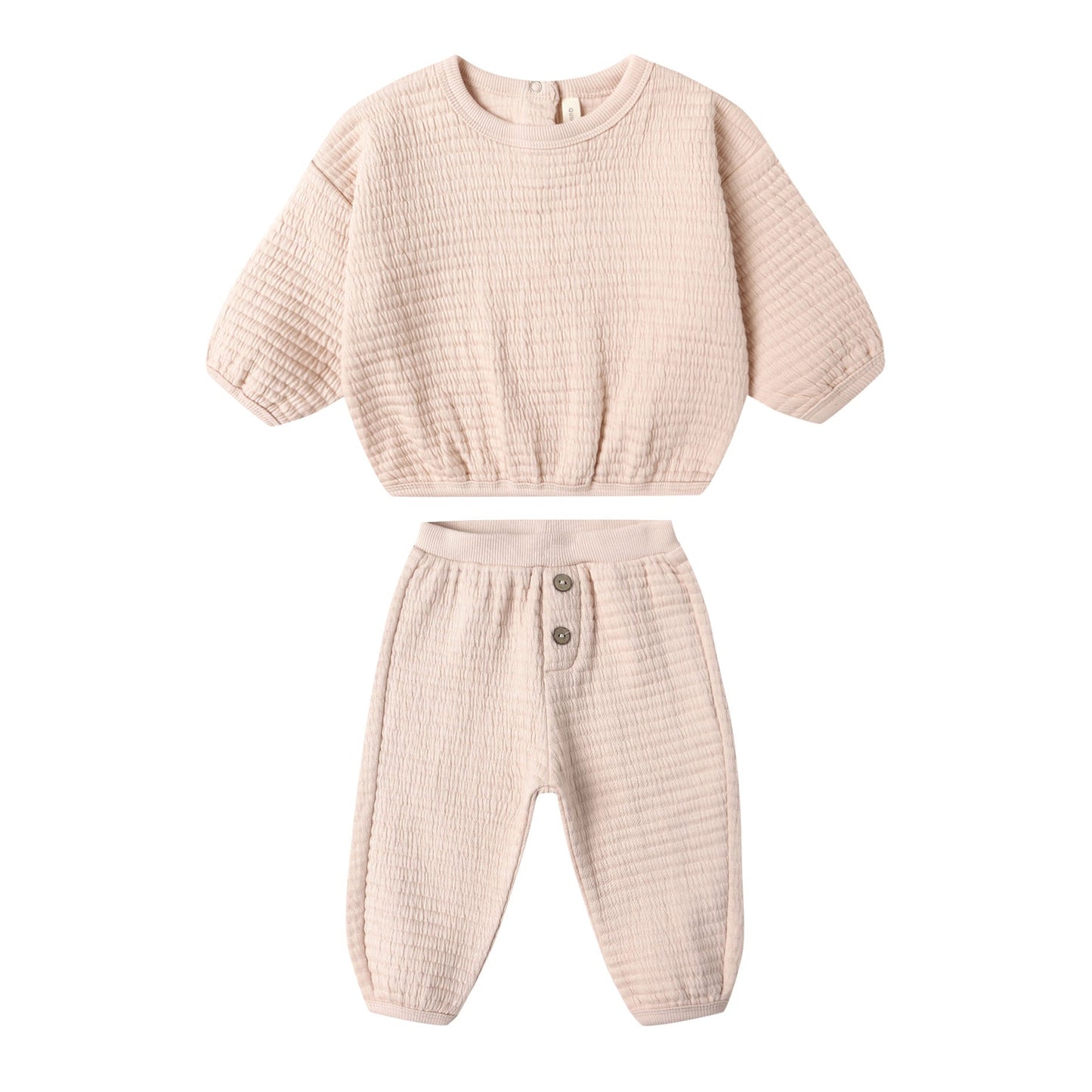 Quincy Mae Textured Sweat Set - Antique