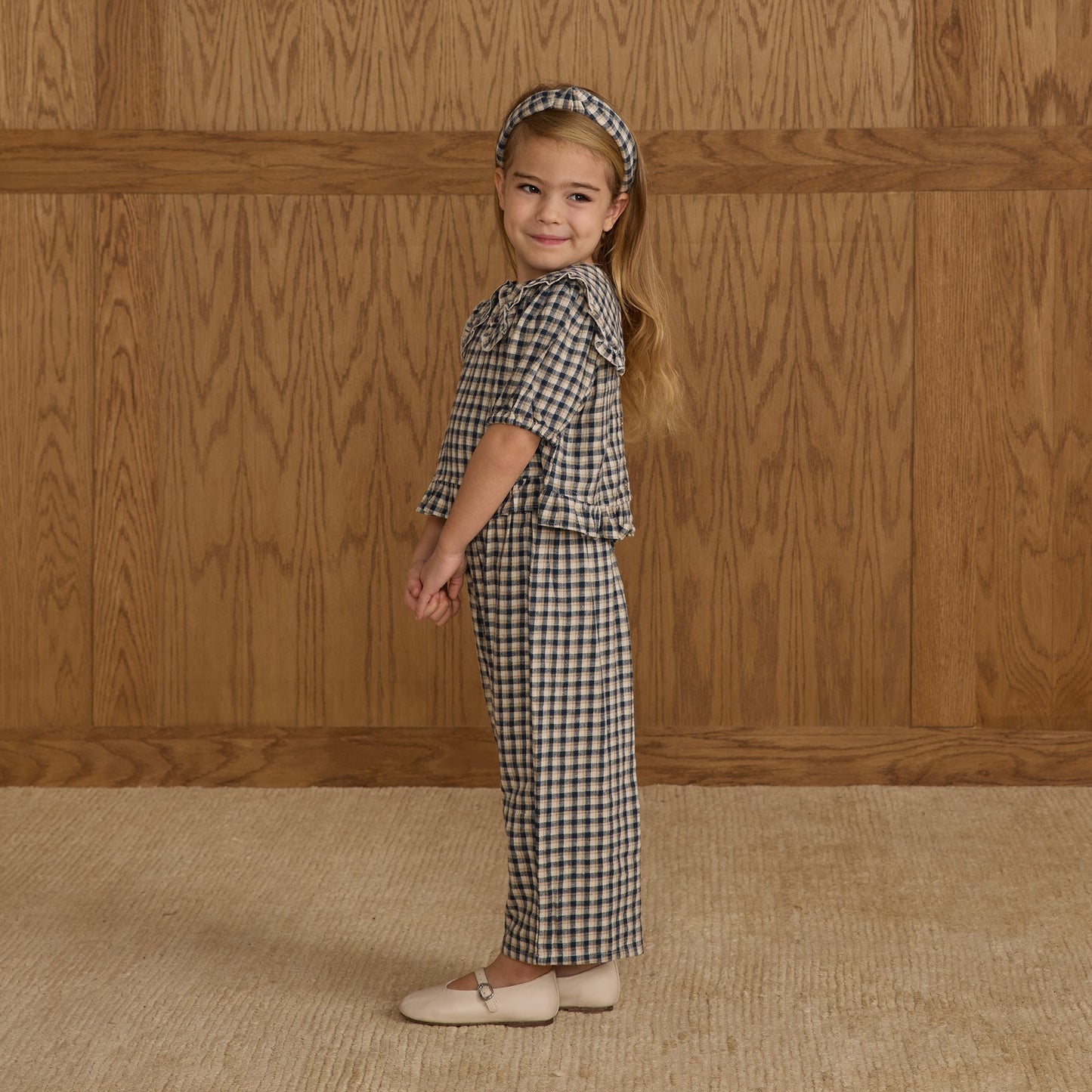 Rylee and Cru Wide Leg Pant - Navy Check