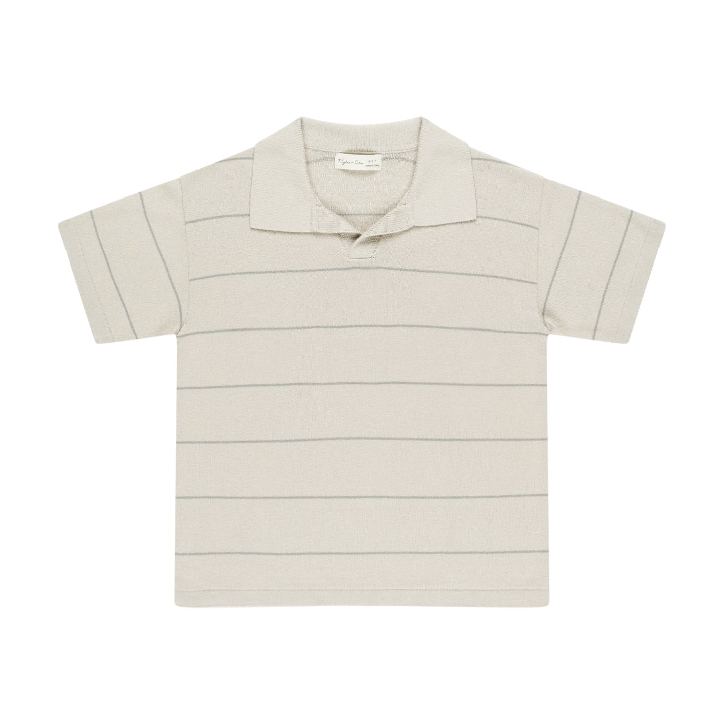 Rylee and Cru Chandler Knit Polo - Eucalyptus Stripe