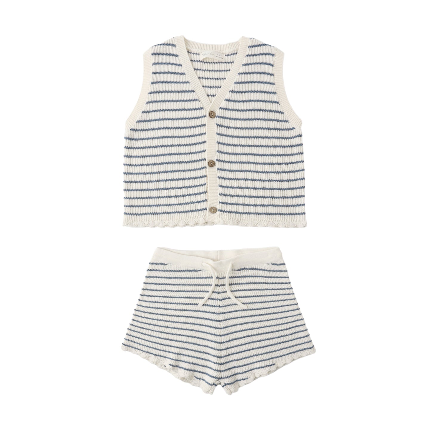 Rylee and Cru Knit Vest Set - Marine Stripe