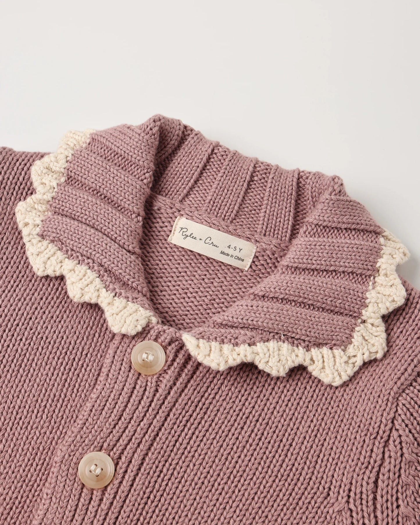 Rylee and Cru Collared Cardigan - Rosewood