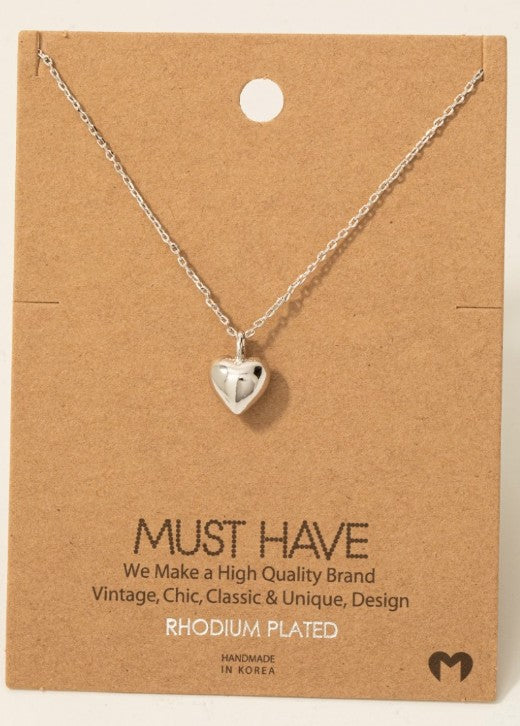 Fame Gold / Silver Dipped Bubble Heart Pendant Necklace