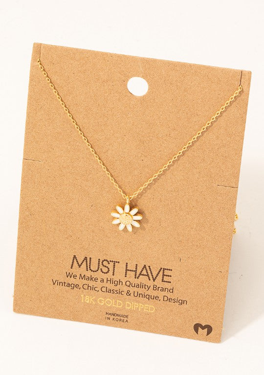Fame Dainty Daisy Flower Pendant Necklace