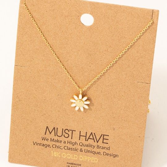 Fame Dainty Daisy Flower Pendant Necklace