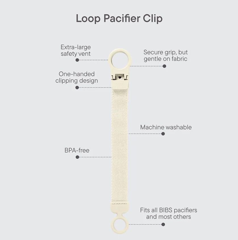 BIBS STUDIO Pacifier Clip Loop Polka - Ivory/Black