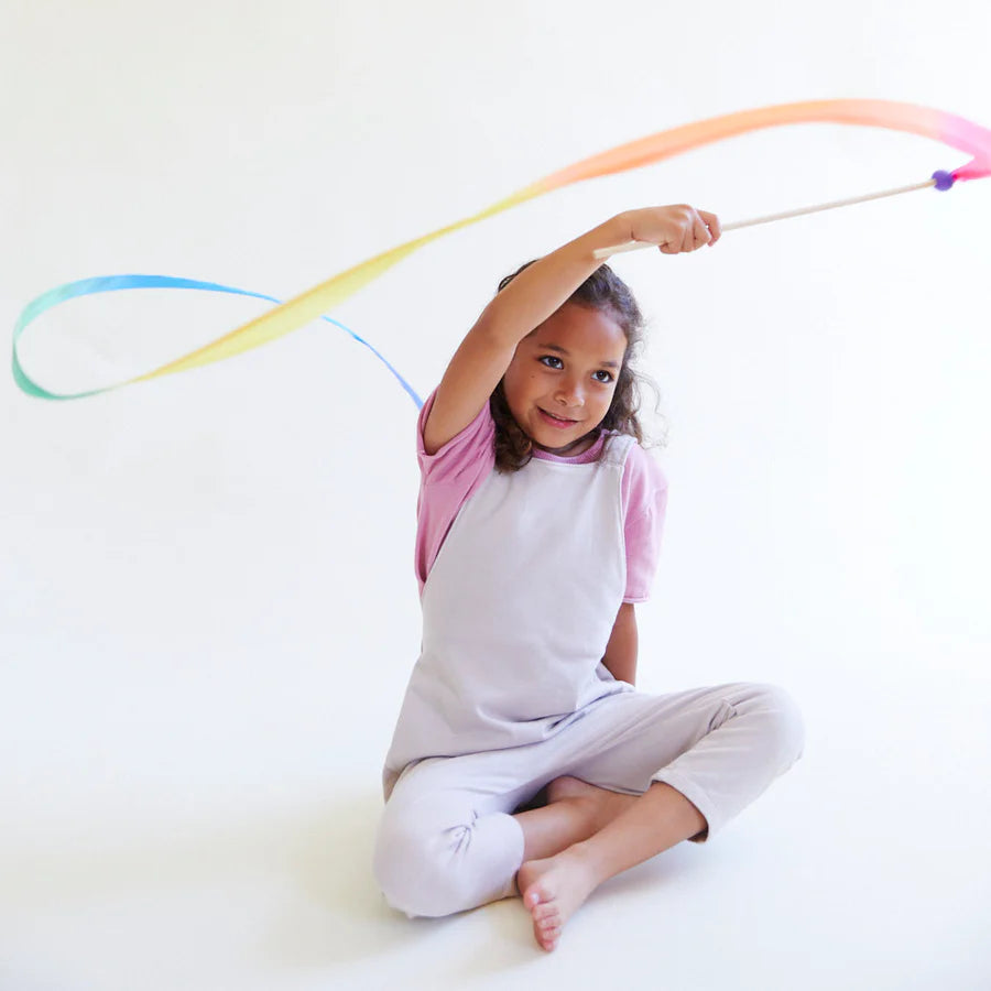 Sarah's Silks Boho Rainbow Silk & Wood Streamer