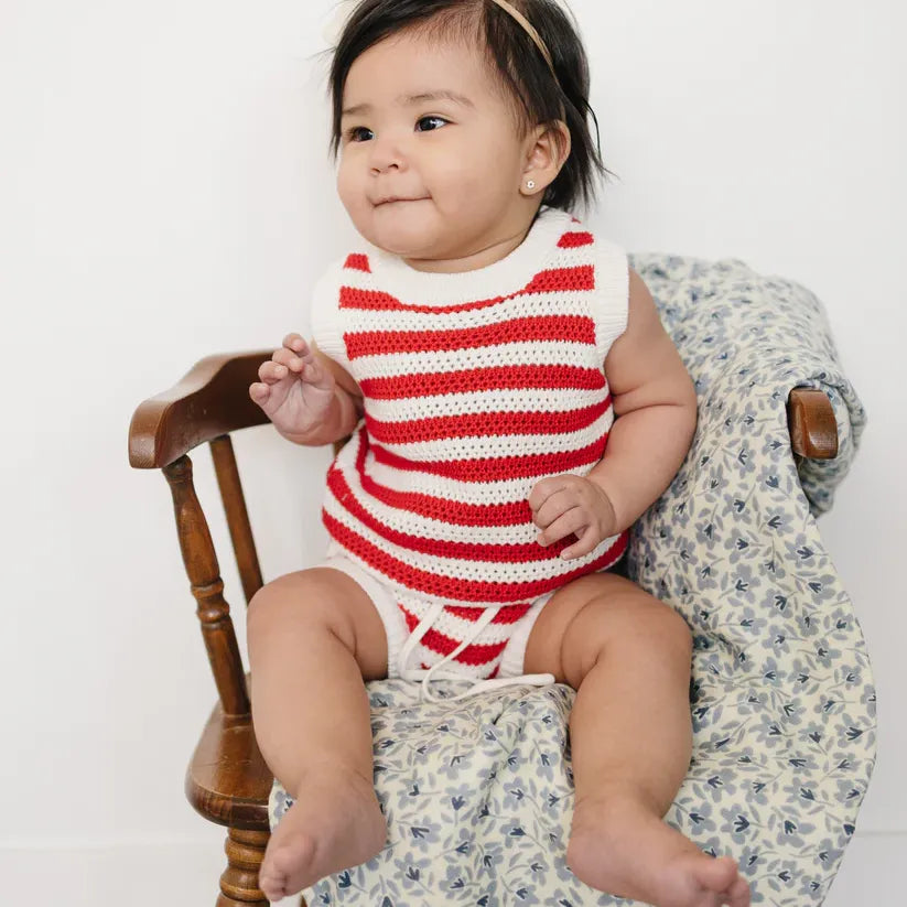 Mebie Baby Red Stripe Bloomer Tank Set