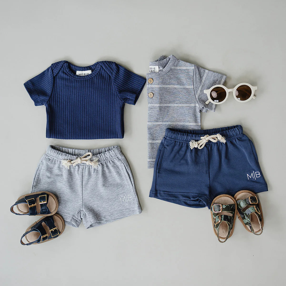 Mebie Baby Pocket Cotton Shorts - Navy